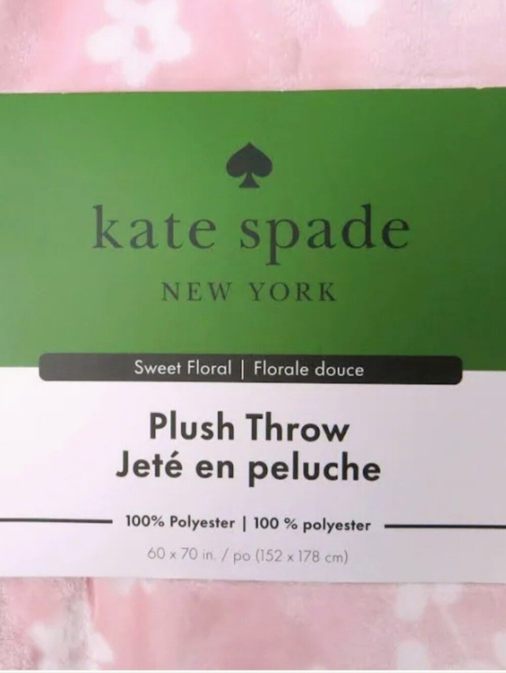 Kate Spade Sweet Floral Plush Throw Blanket - Picture 2 of 4